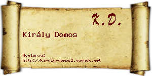 Király Domos névjegykártya